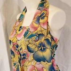 Bisou Bisou Floral Halter Top (XS)